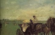 Edgar Degas Carriage on racehorse ground oil painting on canvas